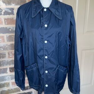 VTG McGregor Union Made 60s Rain Drizzler Jacket Navy White Dagger Collar Sz M